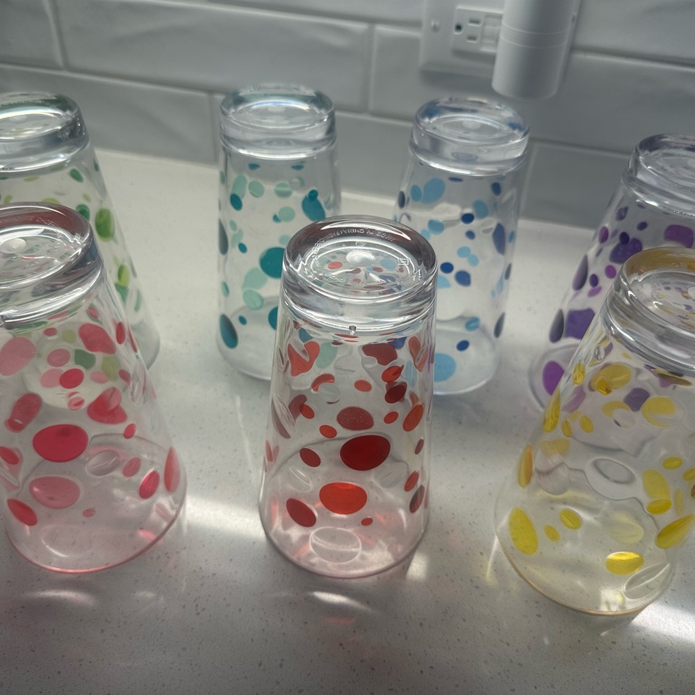 Colorful Polka Dot Glass Tumblers